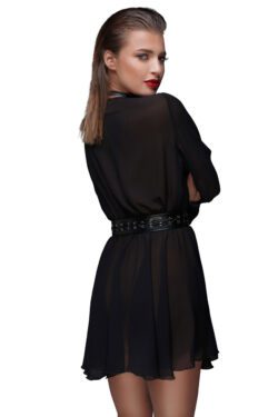 Noir Handmade Chiffon Minikleid mit choker – Bild 2