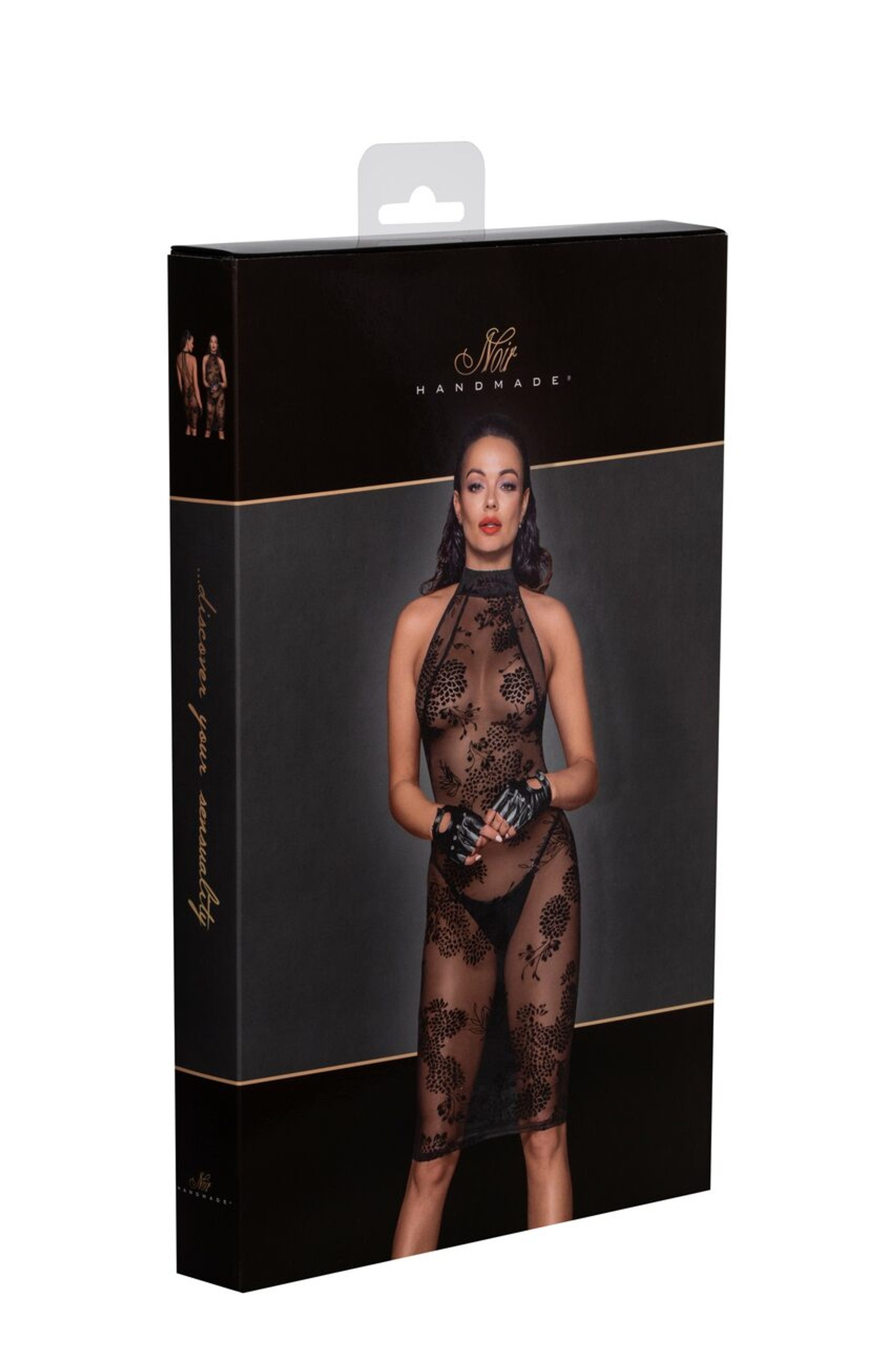 Noir Handmade Midi Tüll Kleid mit Samtbändern auf der Rückseite – Bild 7