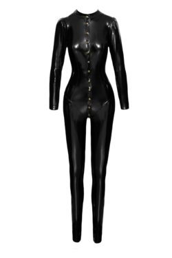 Noir Handmade Langer PVC Overall mit Knopfleiste – Bild 4