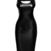 Noir Handmade Powerwetlook Midi Kleid mit Zipper auf der Vorderseite – Bild 5