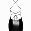 Noir Handmade Mini Powerwetlook Kleid mit Schnürrung auf der Rückseite – Bild 5