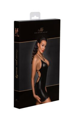 Noir Handmade Mini Powerwetlook Kleid mit Schnürrung auf der Rückseite – Bild 6
