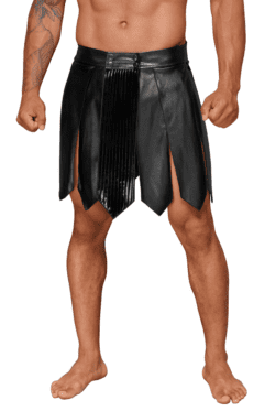 Noir Handmade Ecoleather Gladiator Rock mit PVC Zierfalten – Bild 3