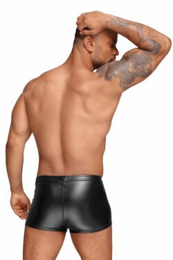 Noir Handmade Powerwetlook Shorts mit dekorativen PVC Zierfalten – Bild 2