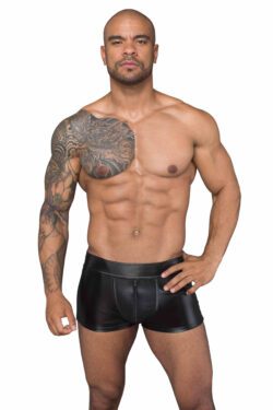 Noir Handmade Shorts aus Powerwetlook und 3D-Netz