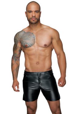 Noir Handmade Powerwetlook Shorts in angesagter Länge