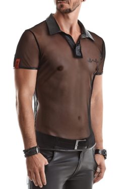 RFP Herren T-Shirt RMROBERTO001 schwarz – Stilvolles Wetlook-Shirt mit Stehkragen