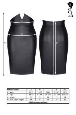 Demoniq – Eleganter schwarzer Rock aus elastischem Kunstleder – BRFederica001 – Bild 12