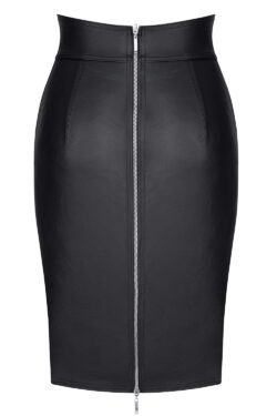 Demoniq – Eleganter schwarzer Rock aus elastischem Kunstleder – BRFederica001 – Bild 7