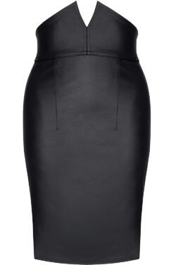 Demoniq – Eleganter schwarzer Rock aus elastischem Kunstleder – BRFederica001 – Bild 6