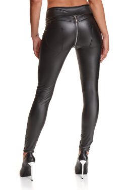 Demoniq schwarze Leggings mit silbernem Reißverschluss BRMaddalena001 – Bild 9