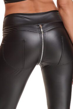 Demoniq schwarze Leggings mit silbernem Reißverschluss BRMaddalena001 – Bild 8