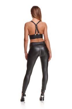Demoniq schwarze Leggings mit silbernem Reißverschluss BRMaddalena001 – Bild 2