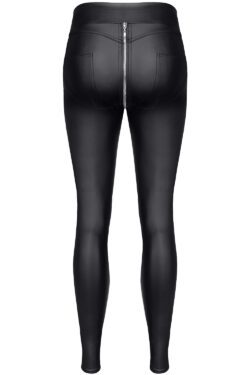 Demoniq schwarze Leggings mit silbernem Reißverschluss BRMaddalena001 – Bild 5