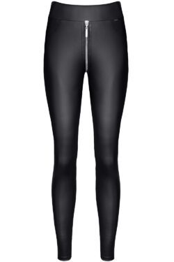 Demoniq schwarze Leggings mit silbernem Reißverschluss BRMaddalena001 – Bild 3
