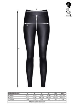 Demoniq schwarze Leggings mit silbernem Reißverschluss BRMaddalena001 – Bild 12