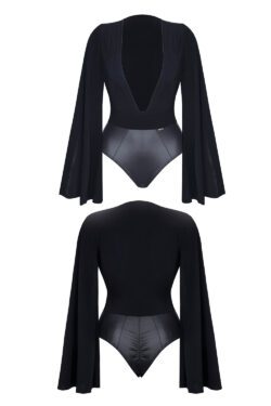 Demoniq schwarzer Body mit tiefem Ausschnitt – CBAlexis001 – Bild 11