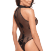 NOIR HANDMADE – Verführerischer Halter-Bodysuit – F314 Ego flocked mesh halter bodysuit – Bild 2
