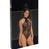 NOIR HANDMADE – Verführerischer Halter-Bodysuit – F314 Ego flocked mesh halter bodysuit – Bild 5