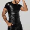 Noir Handmade Wetlook T-Shirt H070 mit Schlangen-Ärmeln – Bild 4