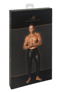 NOIR HANDMADE Herren Mayhem Hose H078 aus perforiertem Wetlook – Bild 6