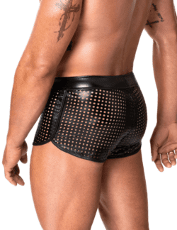 NOIR HANDMADE Herren Mayhem Shorts H079 aus perforiertem Wetlook – Bild 2