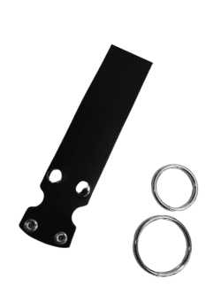 K Opium Komfortables Leder Harness mit O-Ring und wechselbaren Penis-Ringen – Bild 3