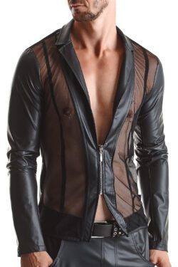 RFP Herrenjacke RMDaniele001 in Schwarz mit V-Ausschnitt und stilvollem Reißverschluss – Bild 4