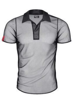 RFP Herren T-Shirt RMROBERTO001 schwarz – Stilvolles Wetlook-Shirt mit Stehkragen – Bild 9