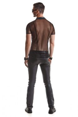 RFP Herren T-Shirt RMROBERTO001 schwarz – Stilvolles Wetlook-Shirt mit Stehkragen – Bild 3