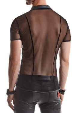 RFP Herren T-Shirt RMROBERTO001 schwarz – Stilvolles Wetlook-Shirt mit Stehkragen – Bild 8