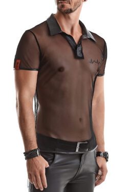 RFP Herren T-Shirt RMROBERTO001 schwarz – Stilvolles Wetlook-Shirt mit Stehkragen – Bild 7