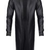 RFP Herren Mantel RMSergio001 – Eleganter schwarzer Wetlook-Trenchcoat im Slim-Fit – Bild 7