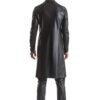RFP Herren Mantel RMSergio001 – Eleganter schwarzer Wetlook-Trenchcoat im Slim-Fit – Bild 4
