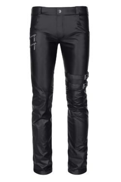 RFP Lange Herren Hose RMTommaso001 schwarz mit Reißverschlüssen und Schnallen – Bild 11