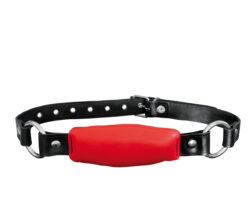 K Opium leder mundknebel lang rot – BDSM Fixierung für dominante Kontrolle