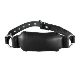 K Opium leder mundknebel schwarz breit – gepolstertes BDSM-Gag-Modell