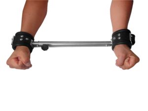 K Opium edelstahl spreizstange verstellbar mit Fesseln – massives Bondage Tool aus Metall